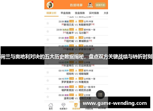 荷兰与奥地利对决的五大历史数据揭秘，盘点双方关键战绩与转折时刻