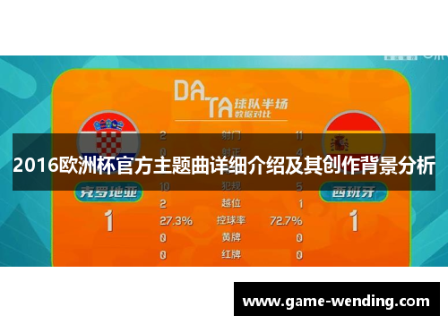 2016欧洲杯官方主题曲详细介绍及其创作背景分析